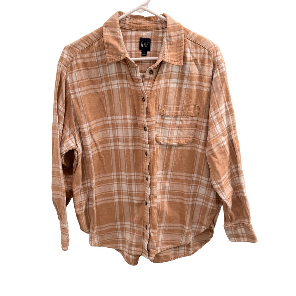 GAP 100% Cotton Tan Plaid Shirt